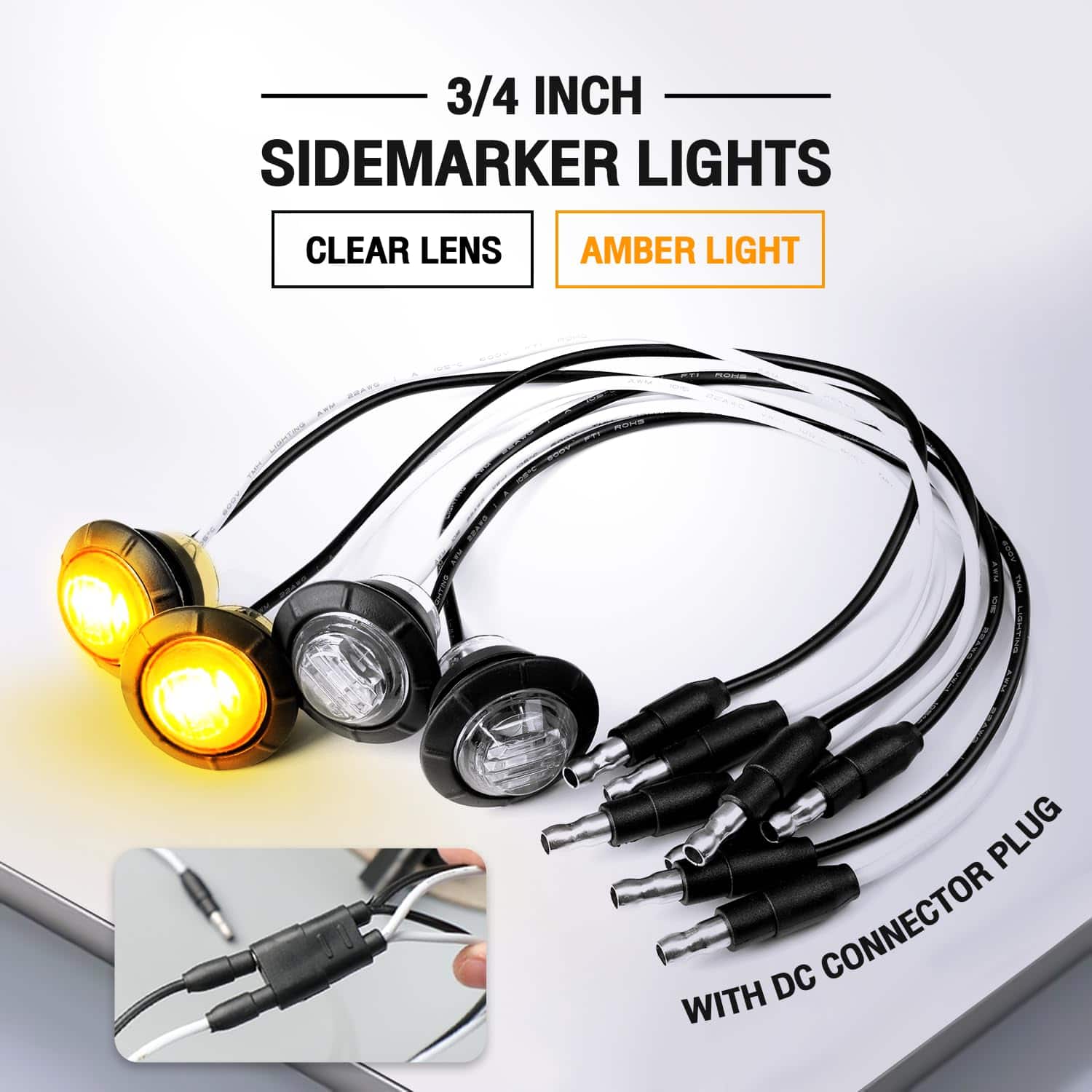 Luces Indicadoras Laterales de Marcador LED Redondas de 3/4 - Imagen 3