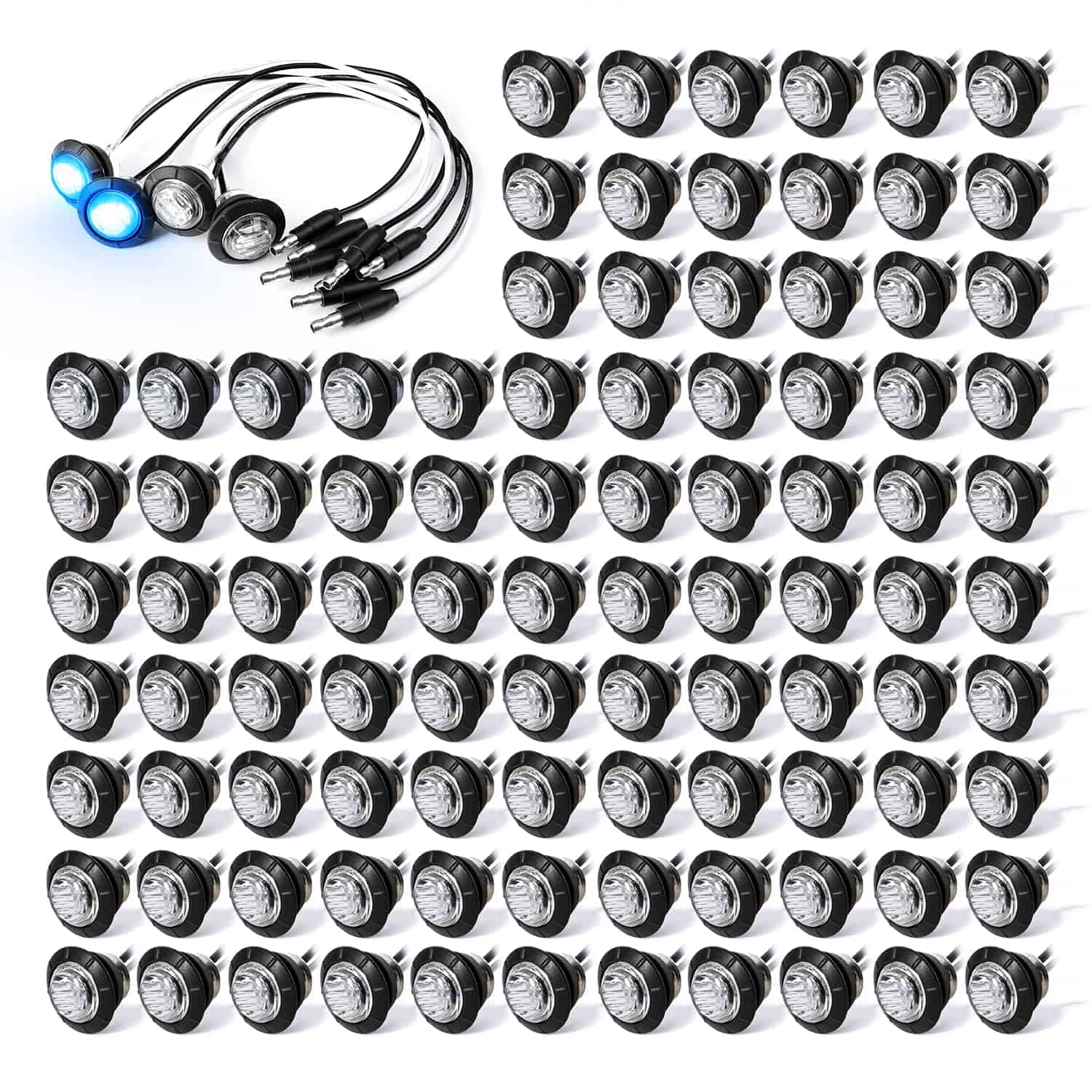 MADCATZ 100 uds 3/4 Pulgadas Mini Luz de Señal Claro Azul