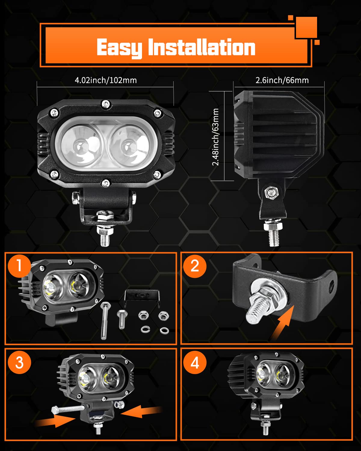 2 pcs Luz Led para Motocicleta Luces de Punto Led de 4 - Imagen 7