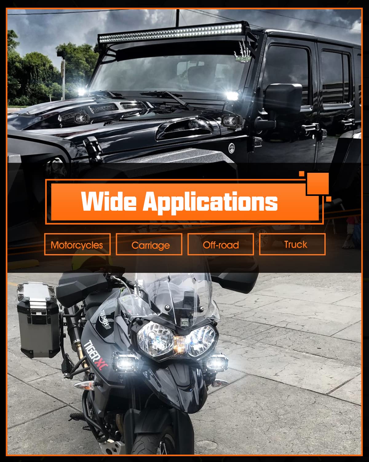 2 pcs Luz Led para Motocicleta Luces de Punto Led de 4 - Imagen 8