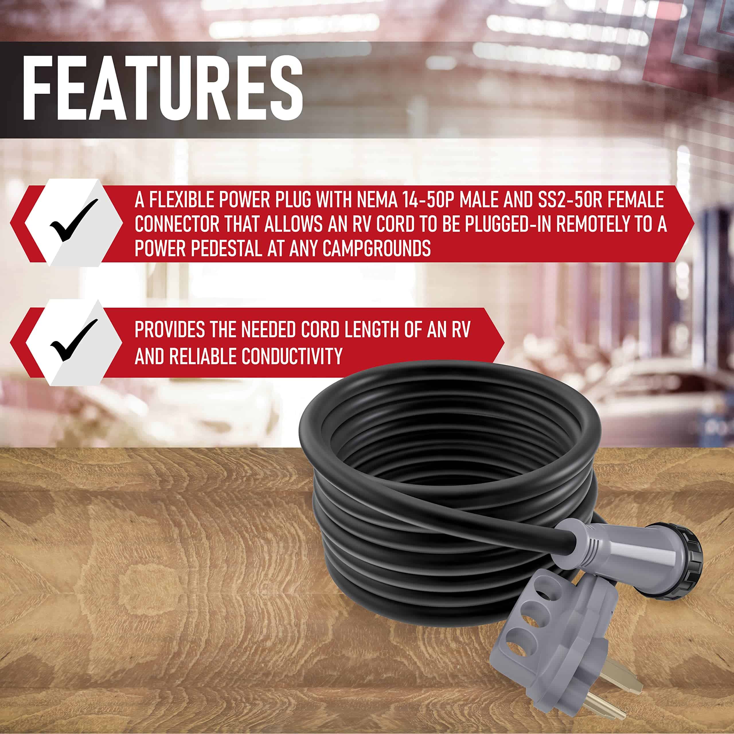 Cable de extensión de alimentación para RV de 50 amperios y - Imagen 4