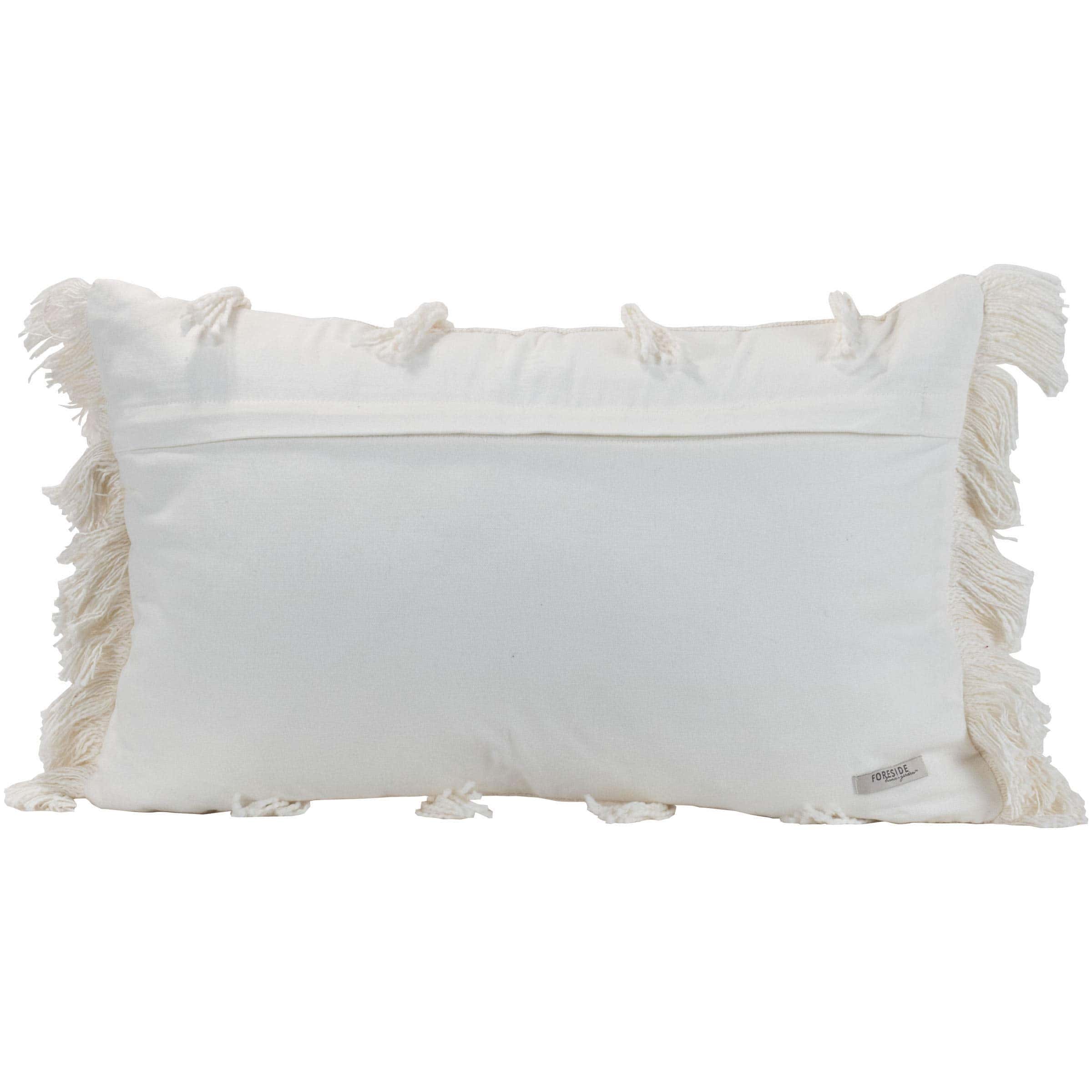 Cojín Blanco Tejido a Mano de 14x22 pulgadas de Foreside - Imagen 3