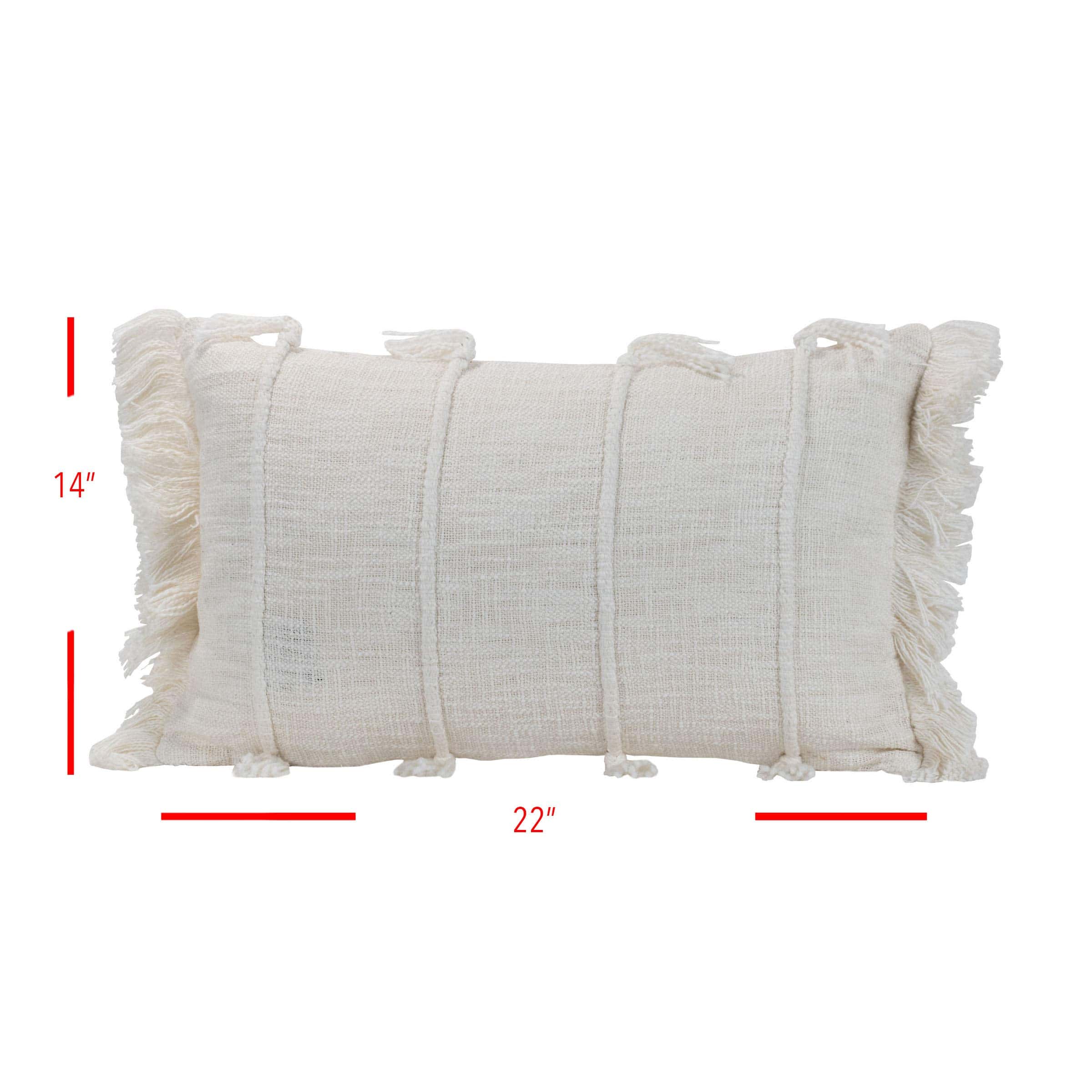 Cojín Blanco Tejido a Mano de 14x22 pulgadas de Foreside - Imagen 7