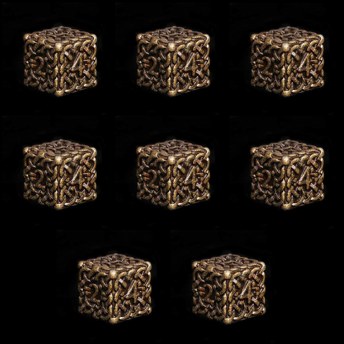 Set de 8X D6 Endless Destruction Dice (Oro Envejecido) -