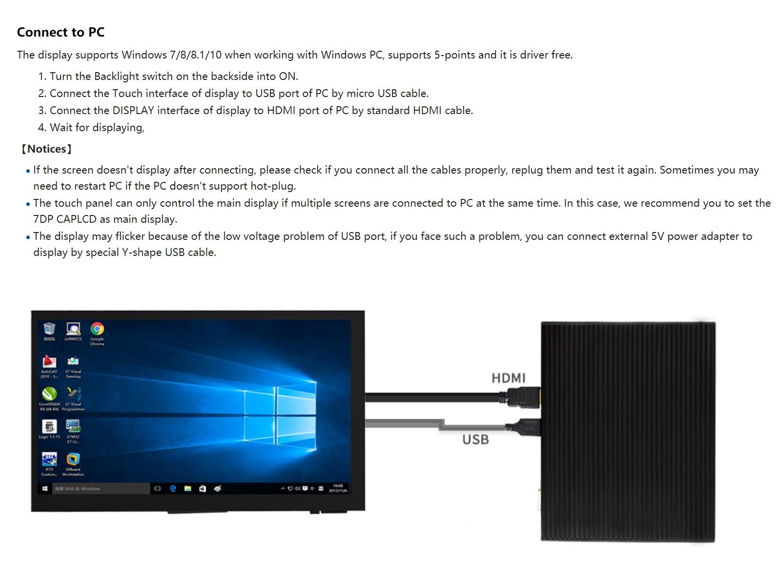 Ingcool Pantalla táctil capacitiva de 7 pulgadas con - Imagen 5
