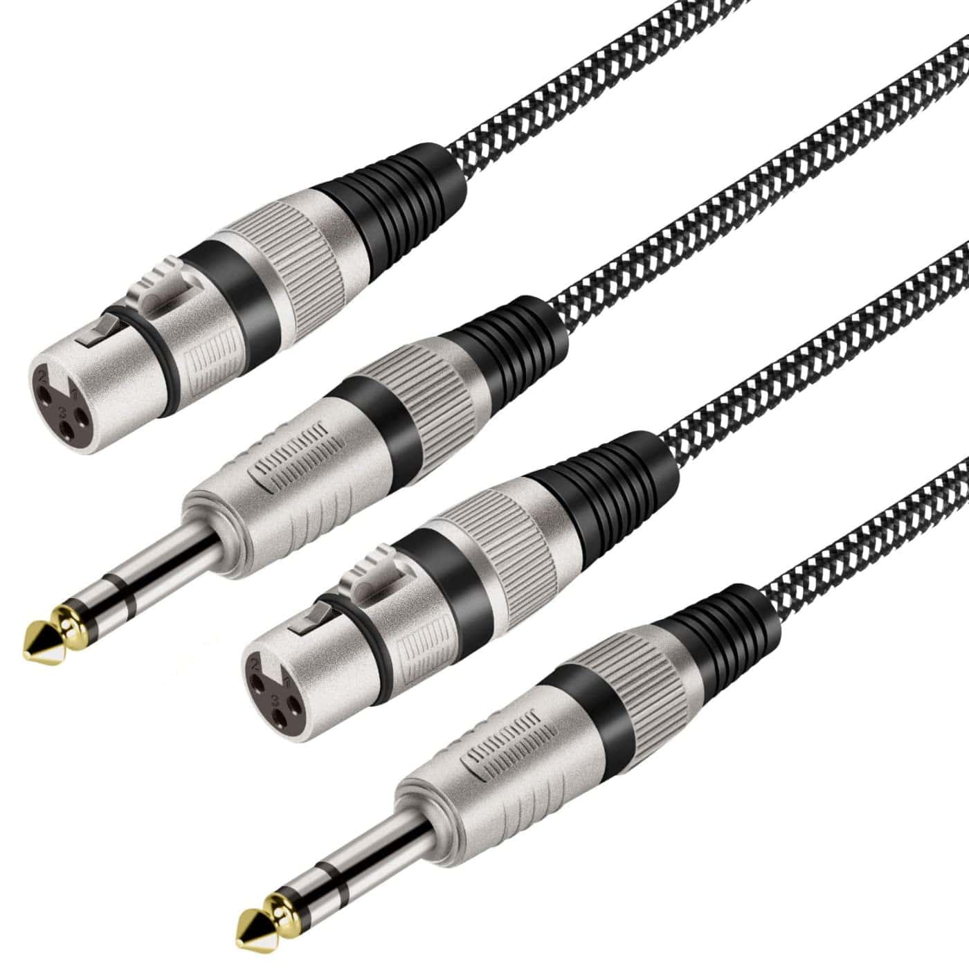 Cables XLR Hembra a 1/4 Pulgada TRS de KINXIYU 10 FT/2Pack,