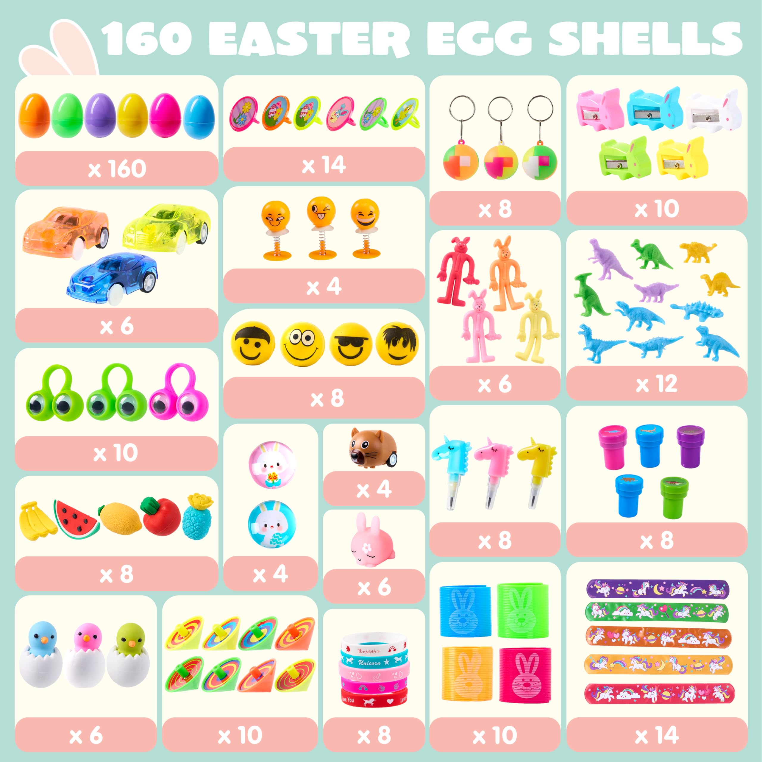 JOYIN 160 PCS Huevos de Pascua Rellenos con Juguetes - Imagen 3