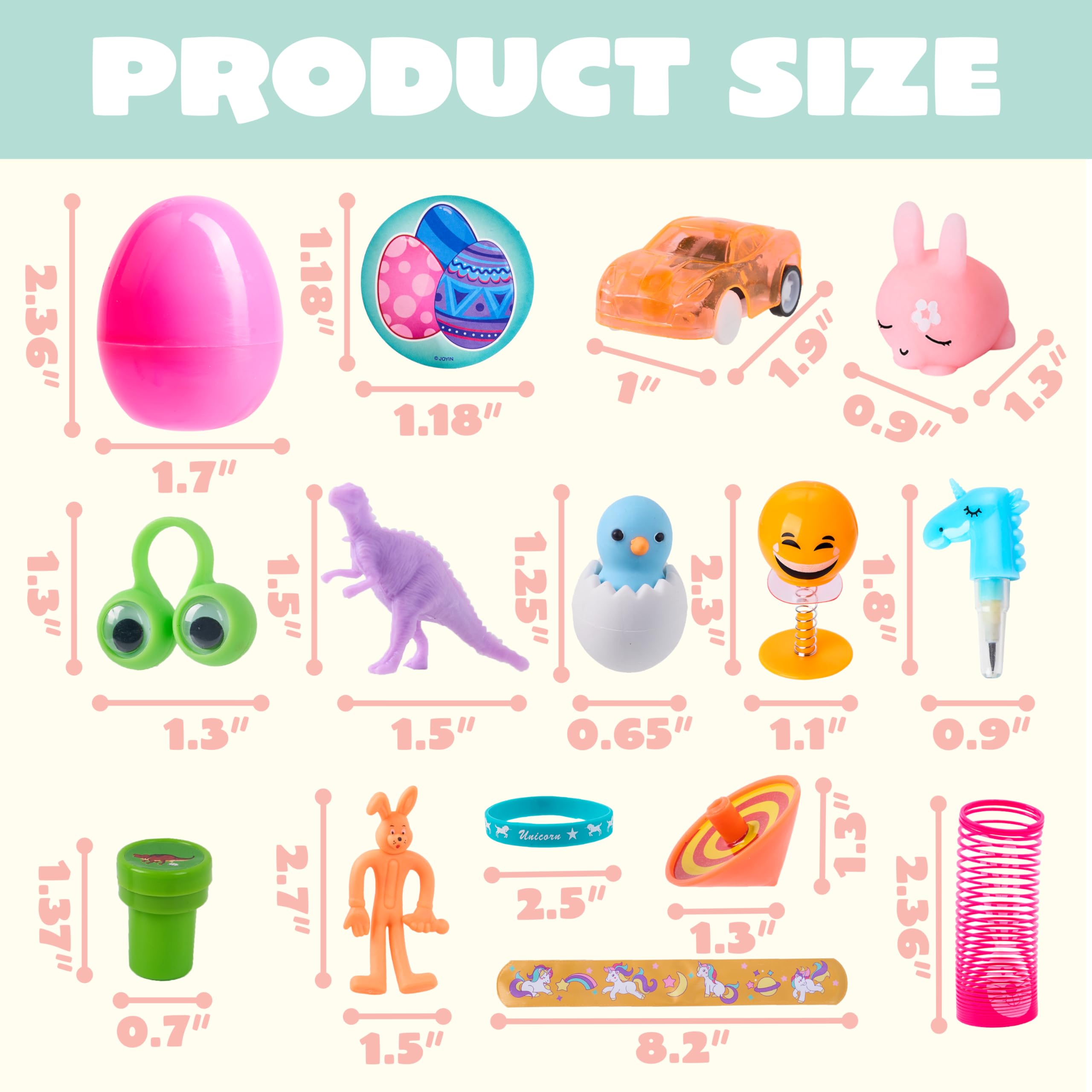 JOYIN 160 PCS Huevos de Pascua Rellenos con Juguetes - Imagen 6