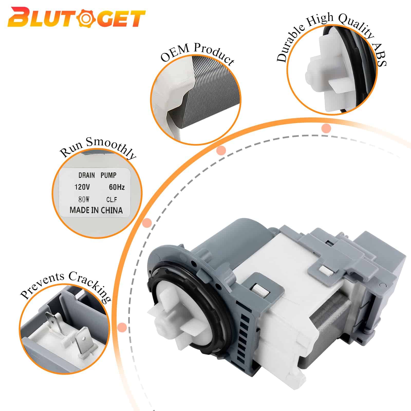 Motor de bomba de desagüe de lavadora DC31-00178A PX3516-01 - Imagen 3
