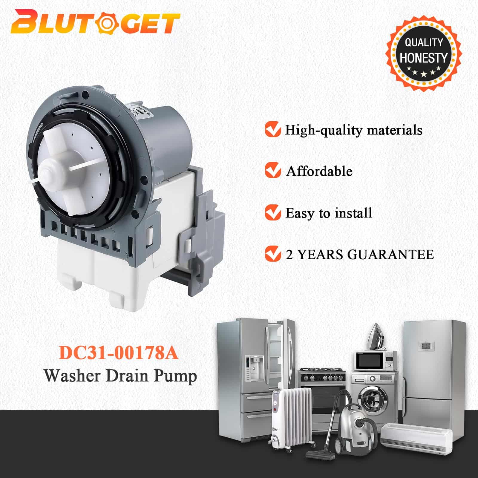 Motor de bomba de desagüe de lavadora DC31-00178A PX3516-01 - Imagen 8
