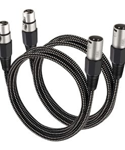 Cable XLR de KINXIYU 30 FT / 2 Paquetes, 3 Pines Trenzado