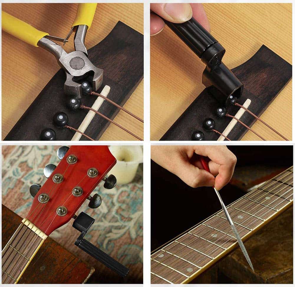 Juego de Herramientas de Reparación de Guitarra Jiayouy 46 - Imagen 8