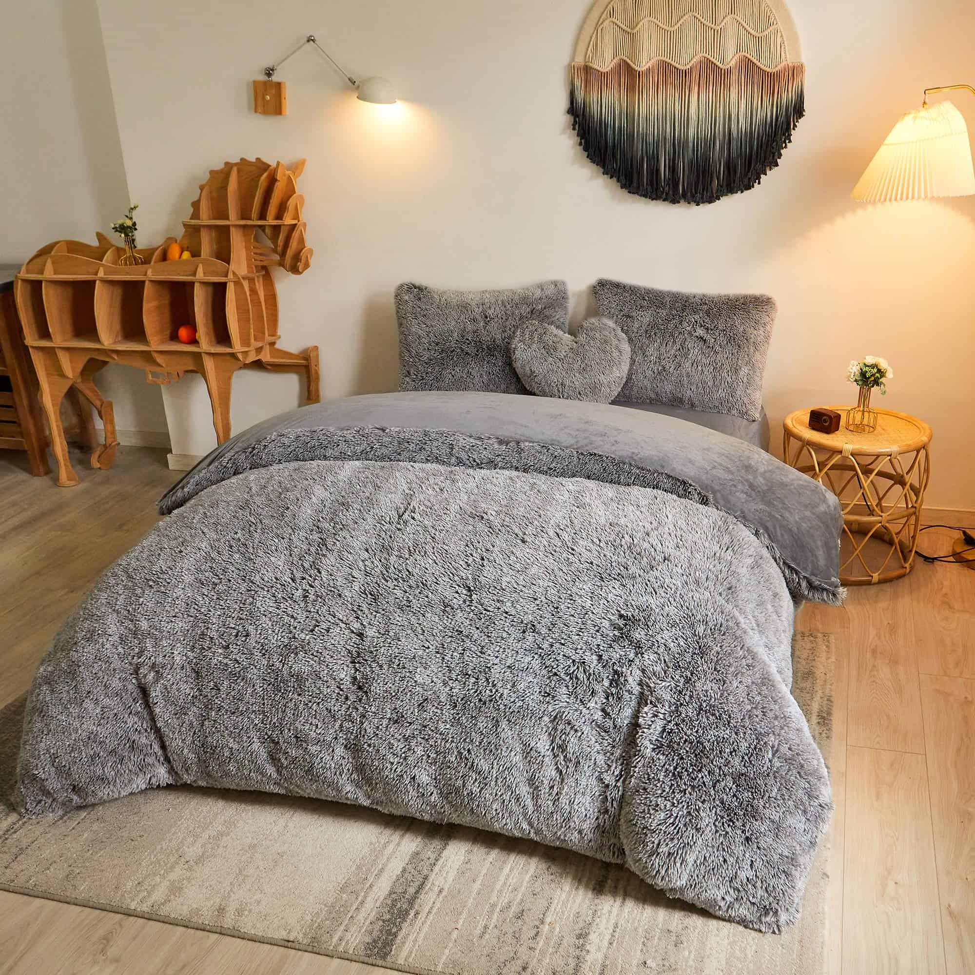 Juego de Funda de Edredón de Piel Sintética MEGO Luxury