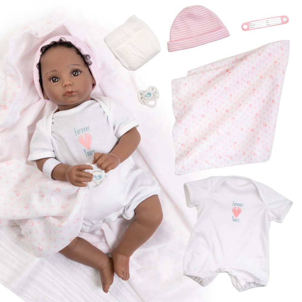 Muñeca Bebé Realista Negra Paradise Galleries - 18'' Pelo