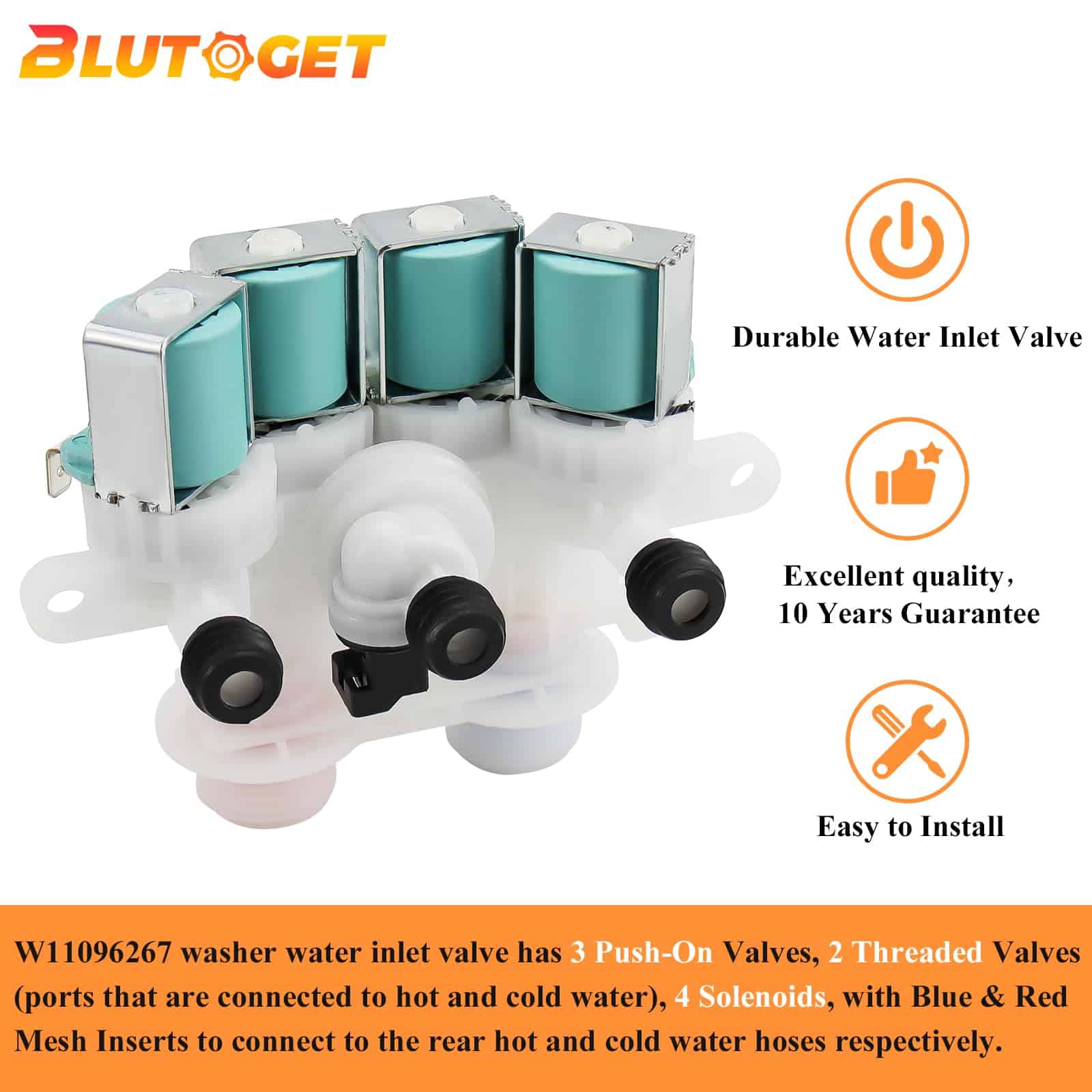 Válvula de entrada de agua para -Blanco, Rojo y Azul - Imagen 5