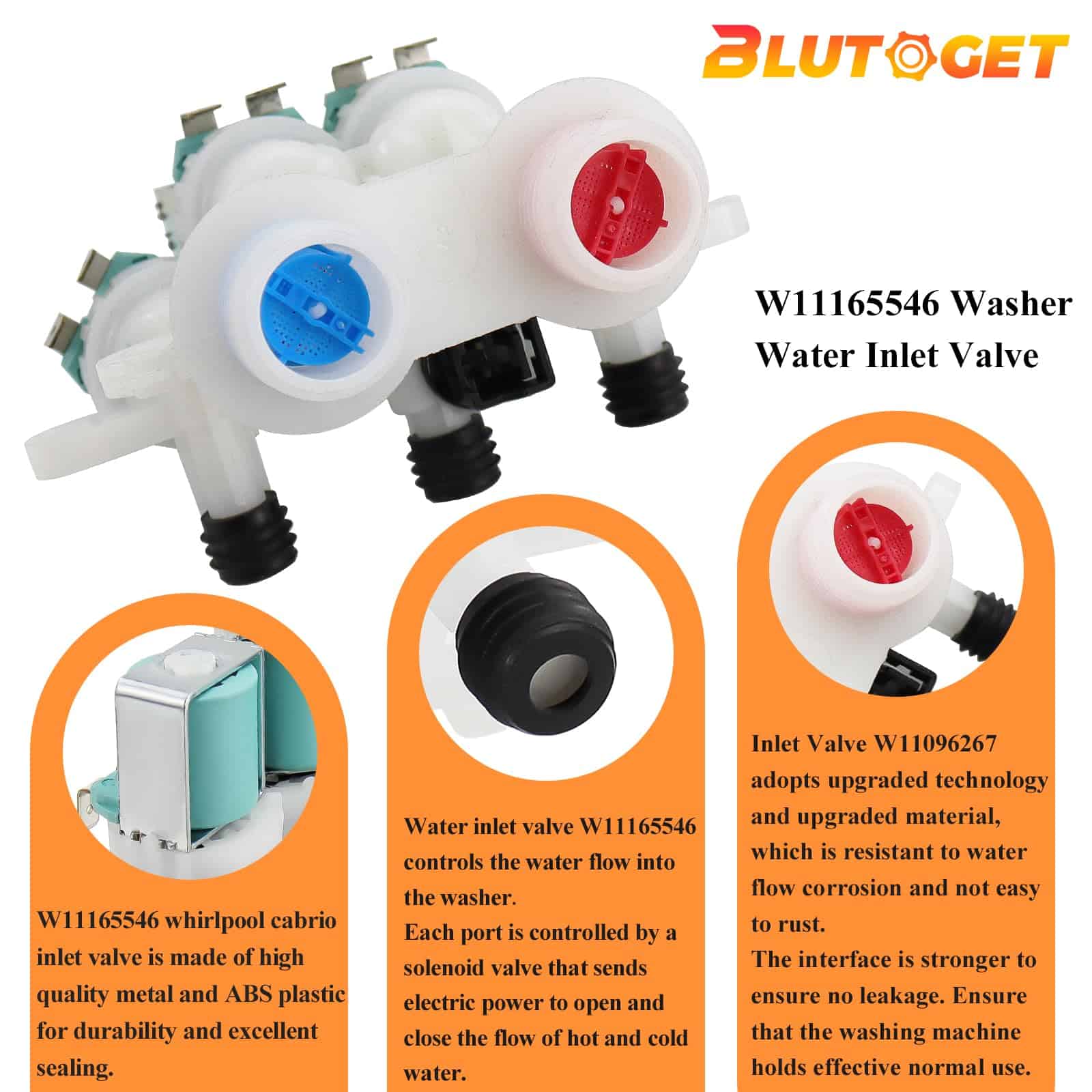 Válvula de entrada de agua para -Blanco, Rojo y Azul - Imagen 3