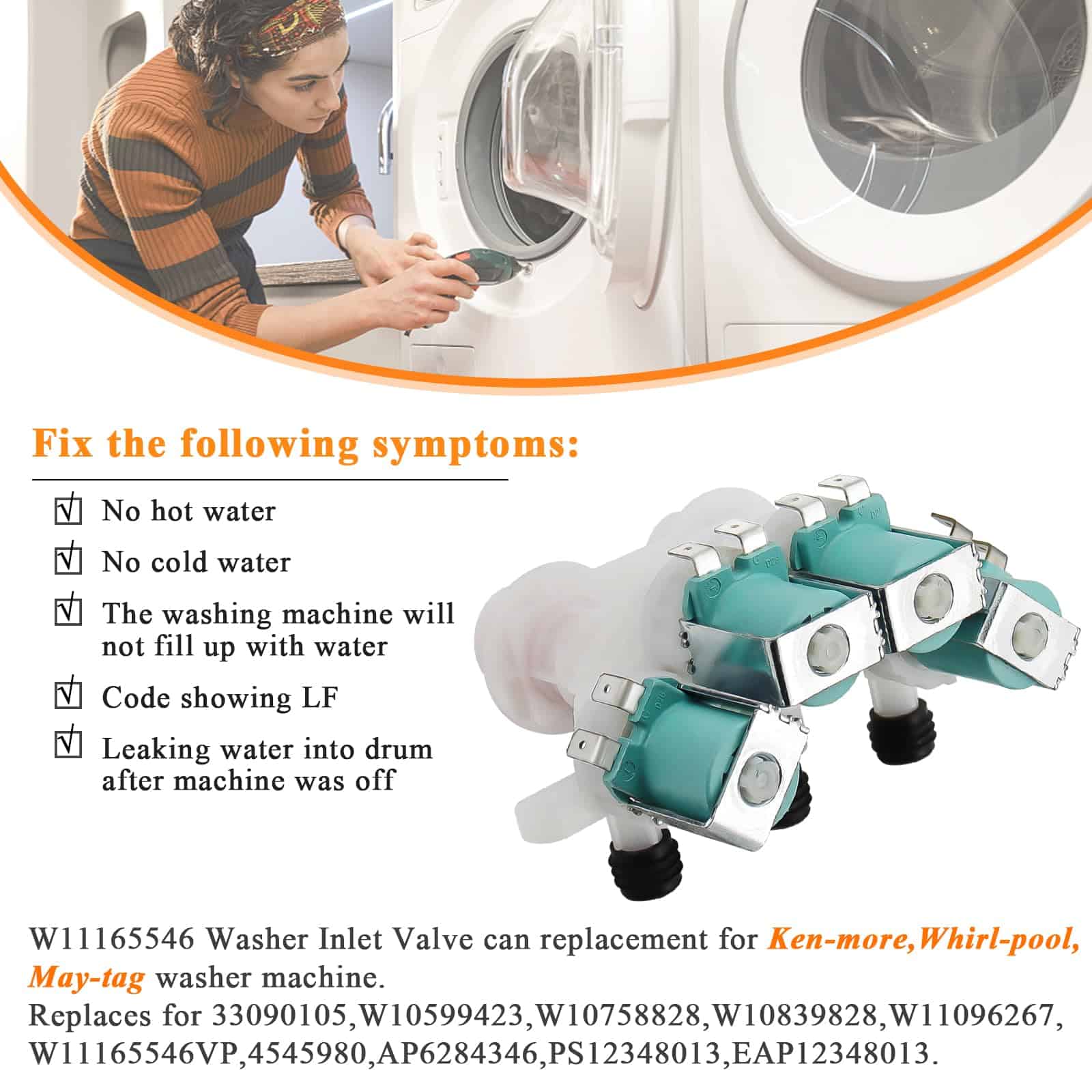 Válvula de entrada de agua para -Blanco, Rojo y Azul - Imagen 4