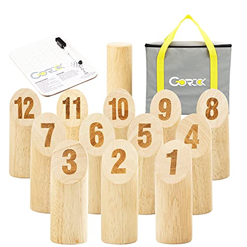 Juego de Bloques Numerados Gorock, Juego de Bolos de Madera