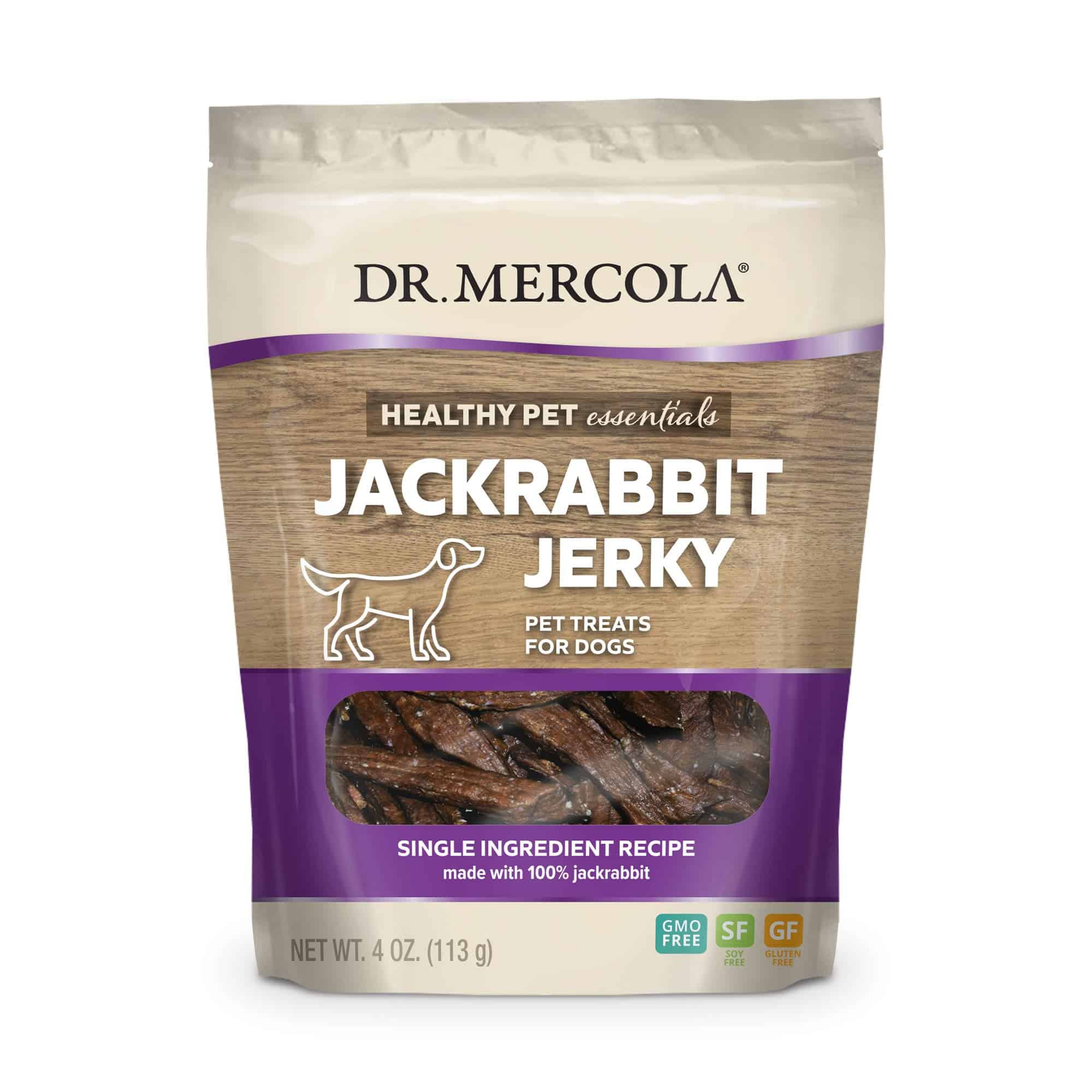 Dr. Mercola Jackrabbit Jerky para Perros, 4 oz (113g),