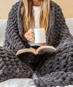 SAMIAH LUXE Manta de Punto Grueso 50x60", Manta Gruesa de