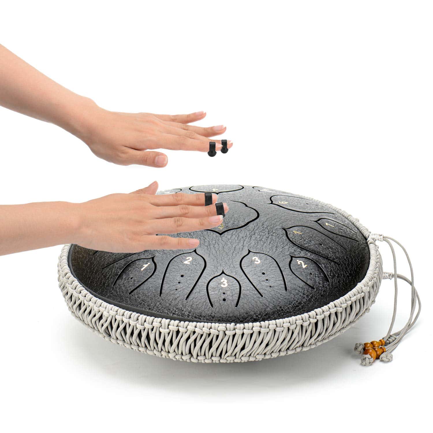 Tambor de Lengua de Acero de 15 Notas de 14 Pulgadas Negro - Imagen 5