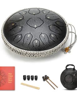 Tambor de Lengua de Acero de 15 Notas de 14 Pulgadas Negro