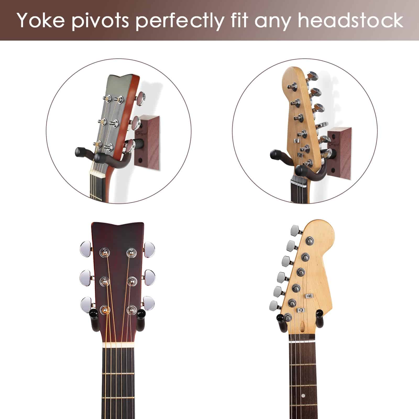 Paquete de 4 soportes de pared para guitarra SNIGJAT, - Imagen 10