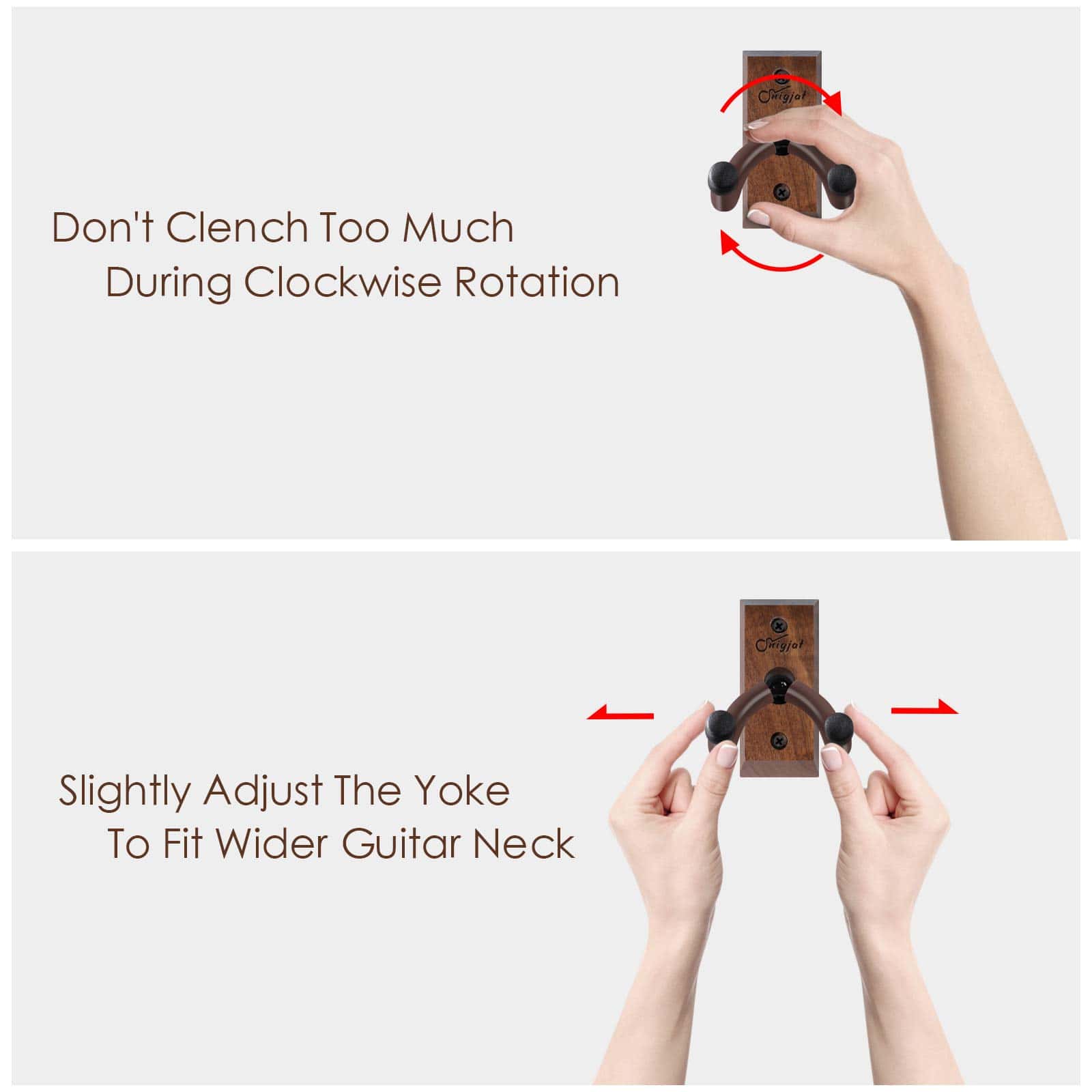 Paquete de 4 soportes de pared para guitarra SNIGJAT, - Imagen 9