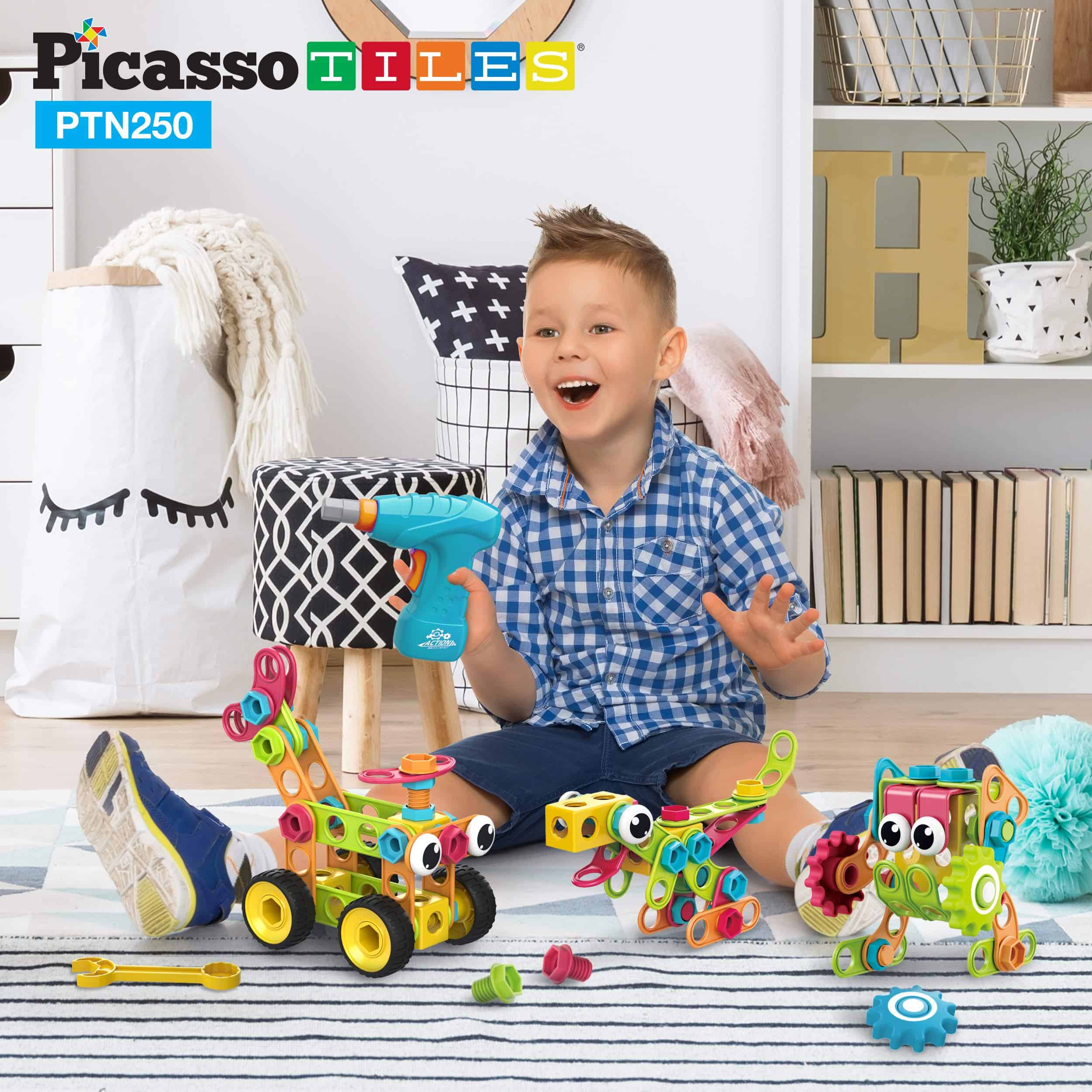 Juguetes de aprendizaje STEM de PicassoTiles 250 piezas - Imagen 3