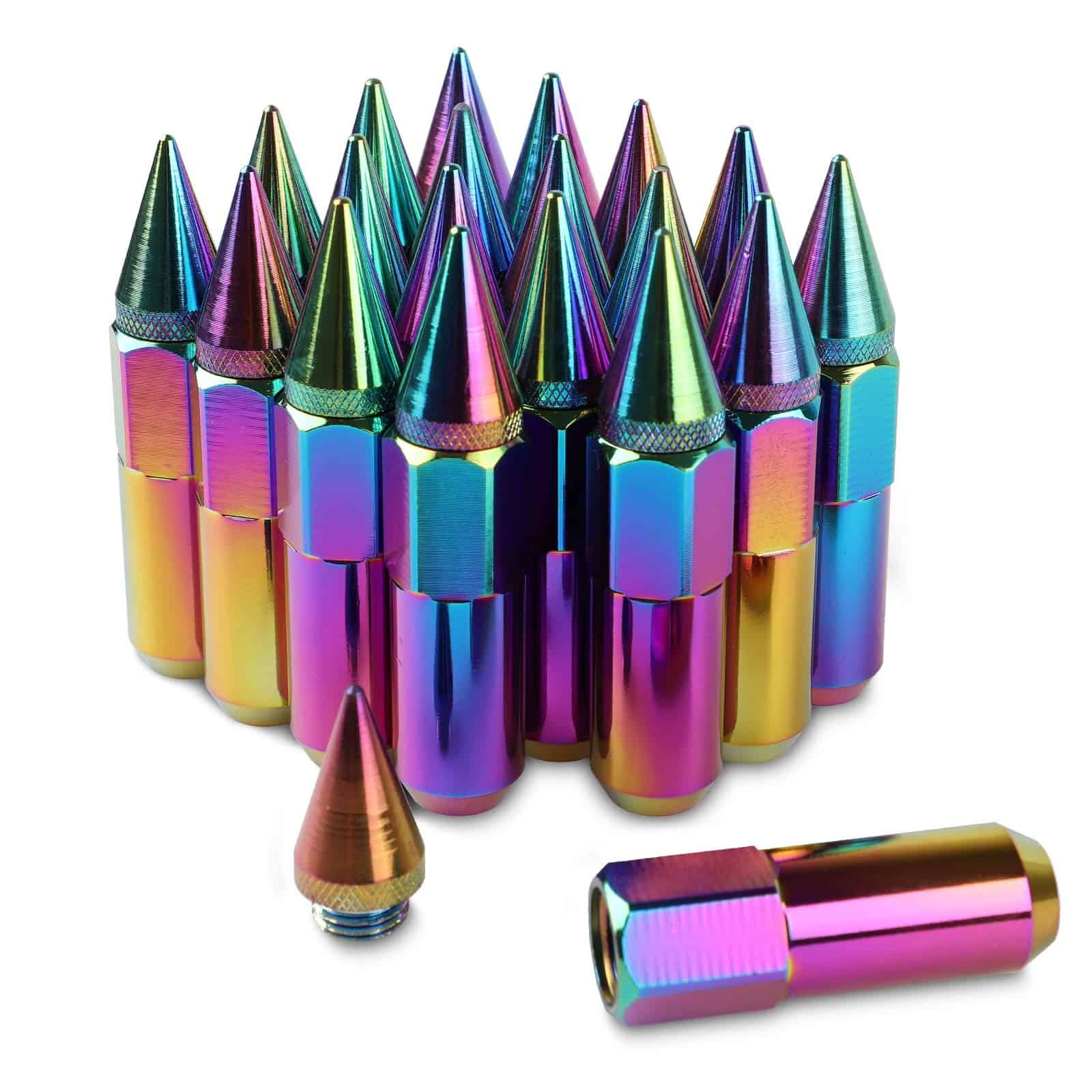 20PCS 60MM Tuercas de Puntas de Púas de Acero Extendidas