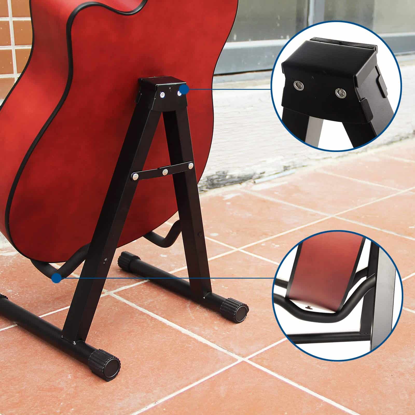 Soporte de guitarra plegable de 2 piezas Universal A-Frame - Imagen 8