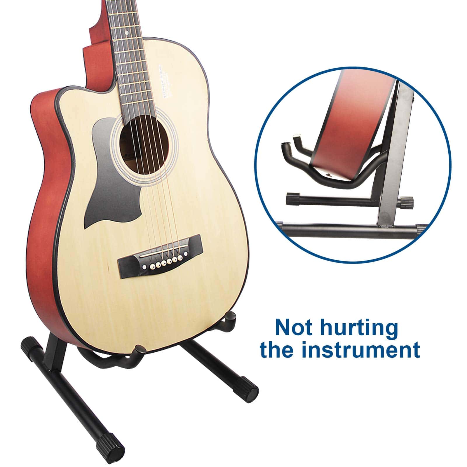 Soporte de guitarra plegable de 2 piezas Universal A-Frame - Imagen 7