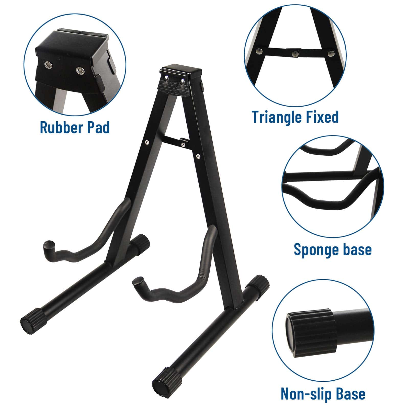 Soporte de guitarra plegable de 2 piezas Universal A-Frame - Imagen 4