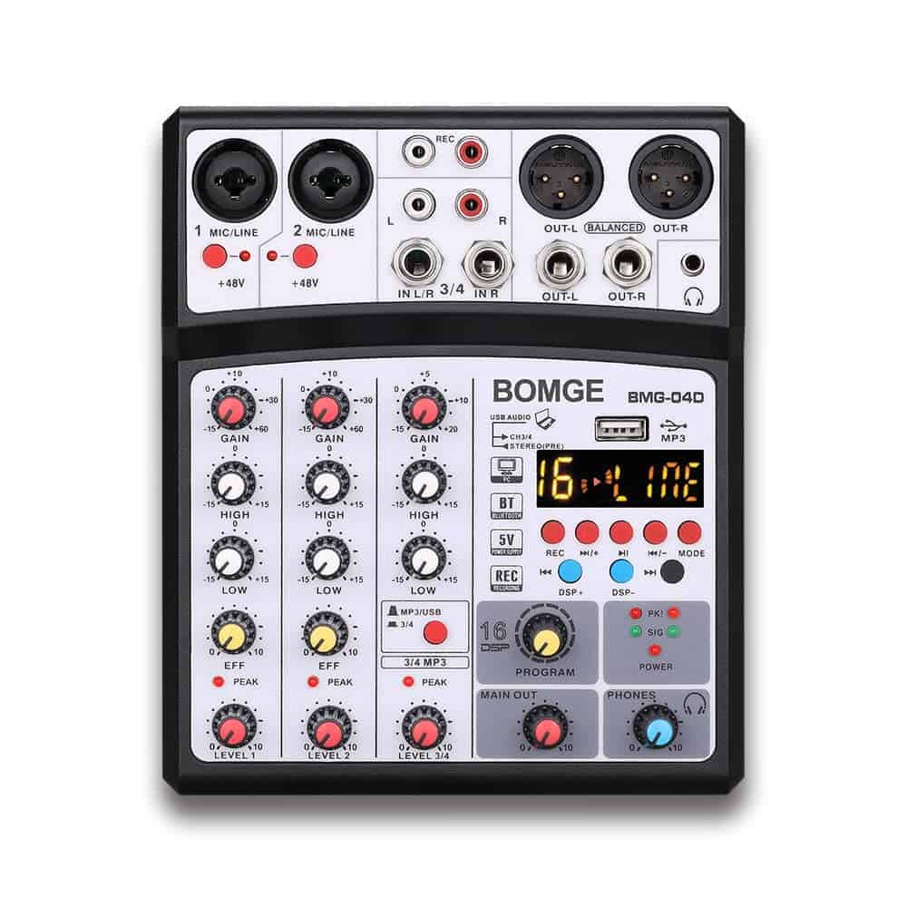 Mezcladora de audio portátil BOMGE 04D bluetooth de 4 - Imagen 10