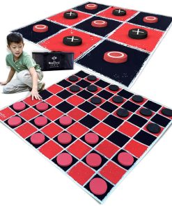 Juego de Damas Gigante Vintage 2 en 1 y Juego de Gato en