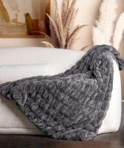 Manta de lujo de piel de conejo sintética suave de Luxury