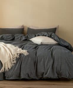 Juego de Funda Nórdica ELIMMO con Textura -Gris Oscuro (Sin