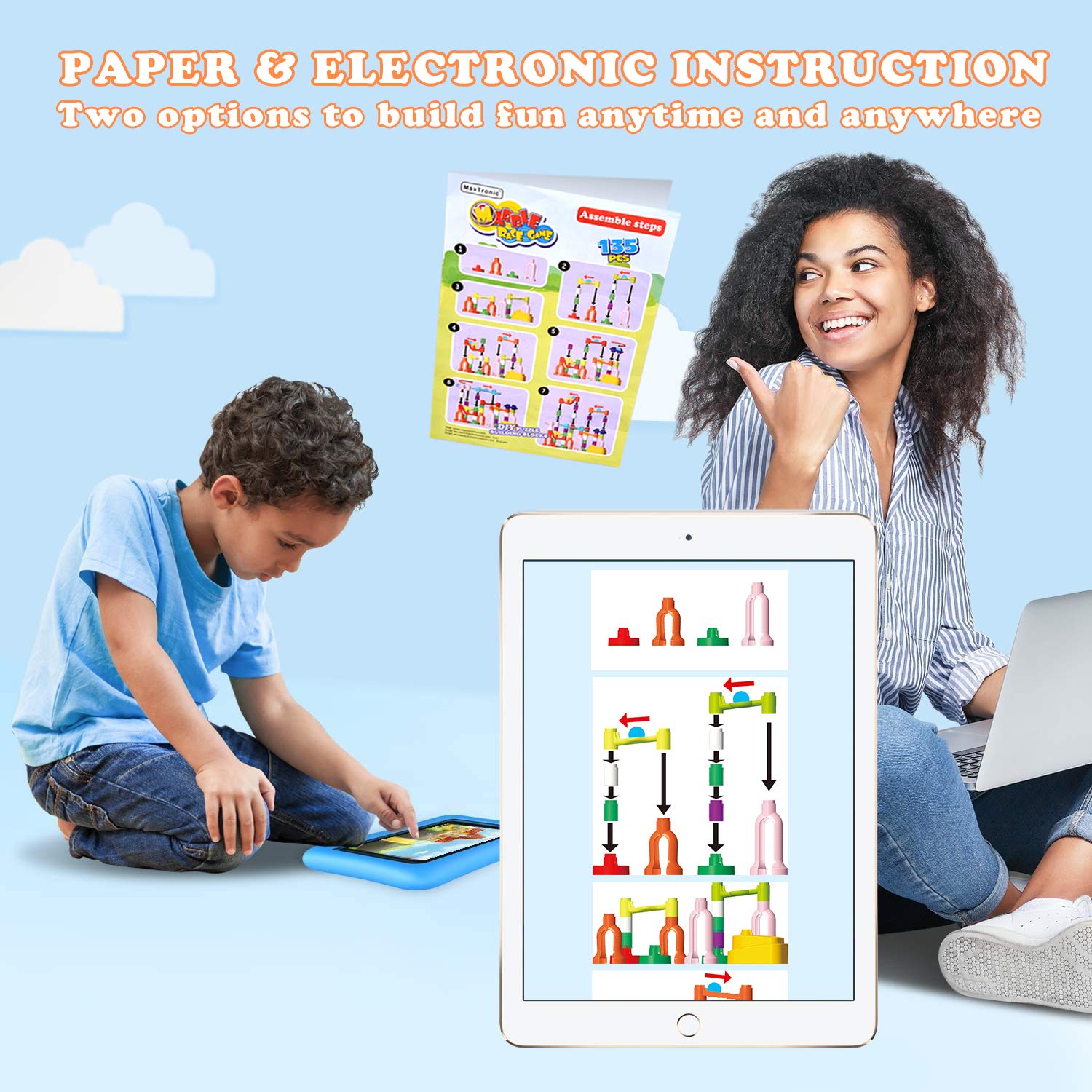 Marble Run, 135 PCS Juego de Laberinto de Canicas para - Imagen 6