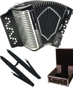 Paquete de Acordeón Alacran AL3112: Acordeón de -Negro Brill