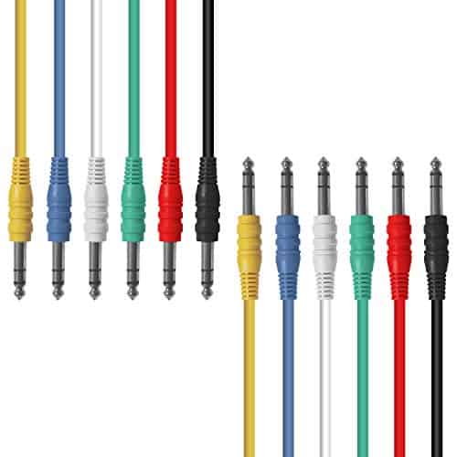 AxcessAbles 3ft 1/4" TRS a 1/4" TRS Cable de Parche Estéreo