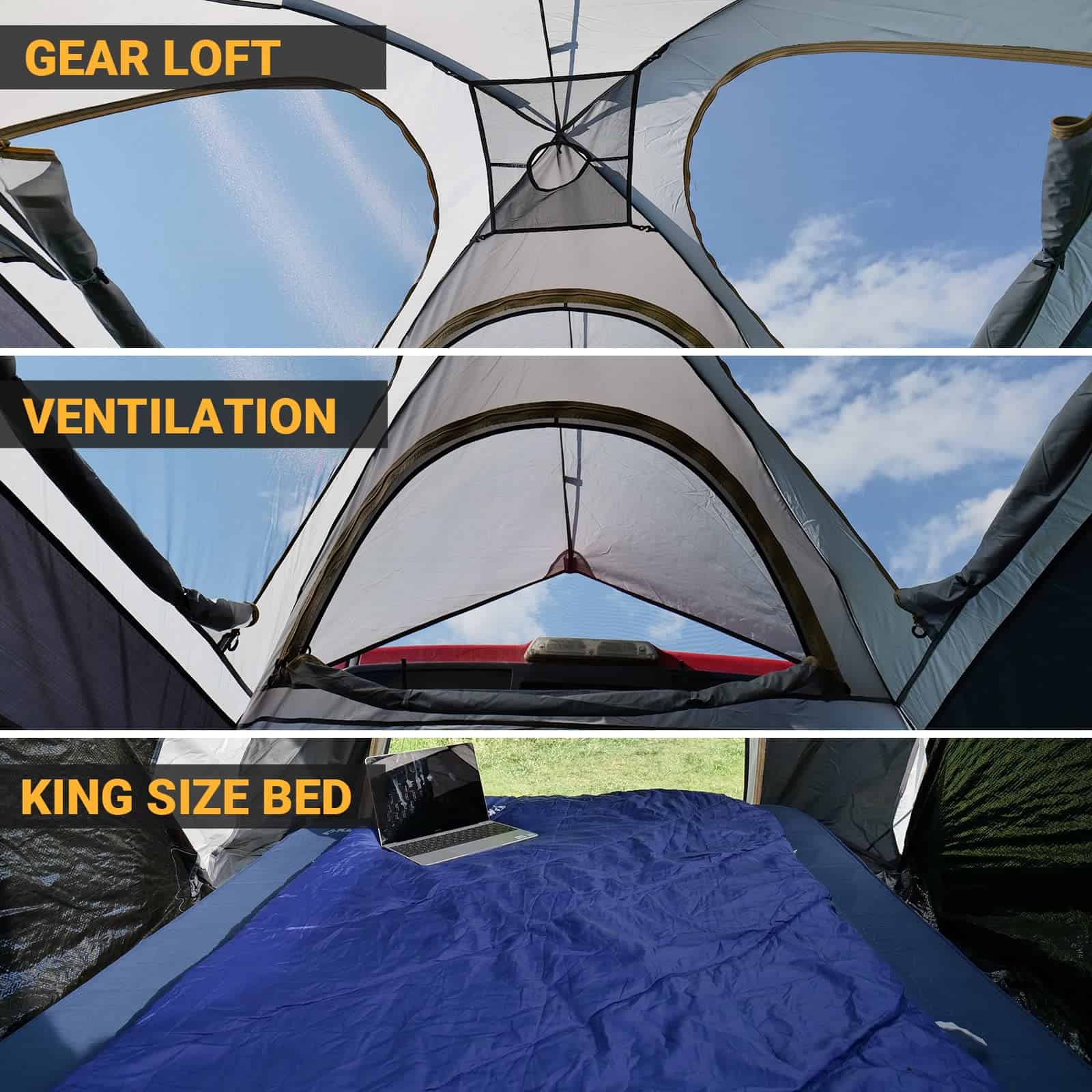 Tienda de campaña para cama de camión KingCamp de 6.5 pies - Imagen 6