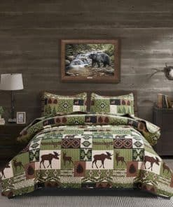 Juego de Edredón Individual Tamaño Twin Rustico para Cama -