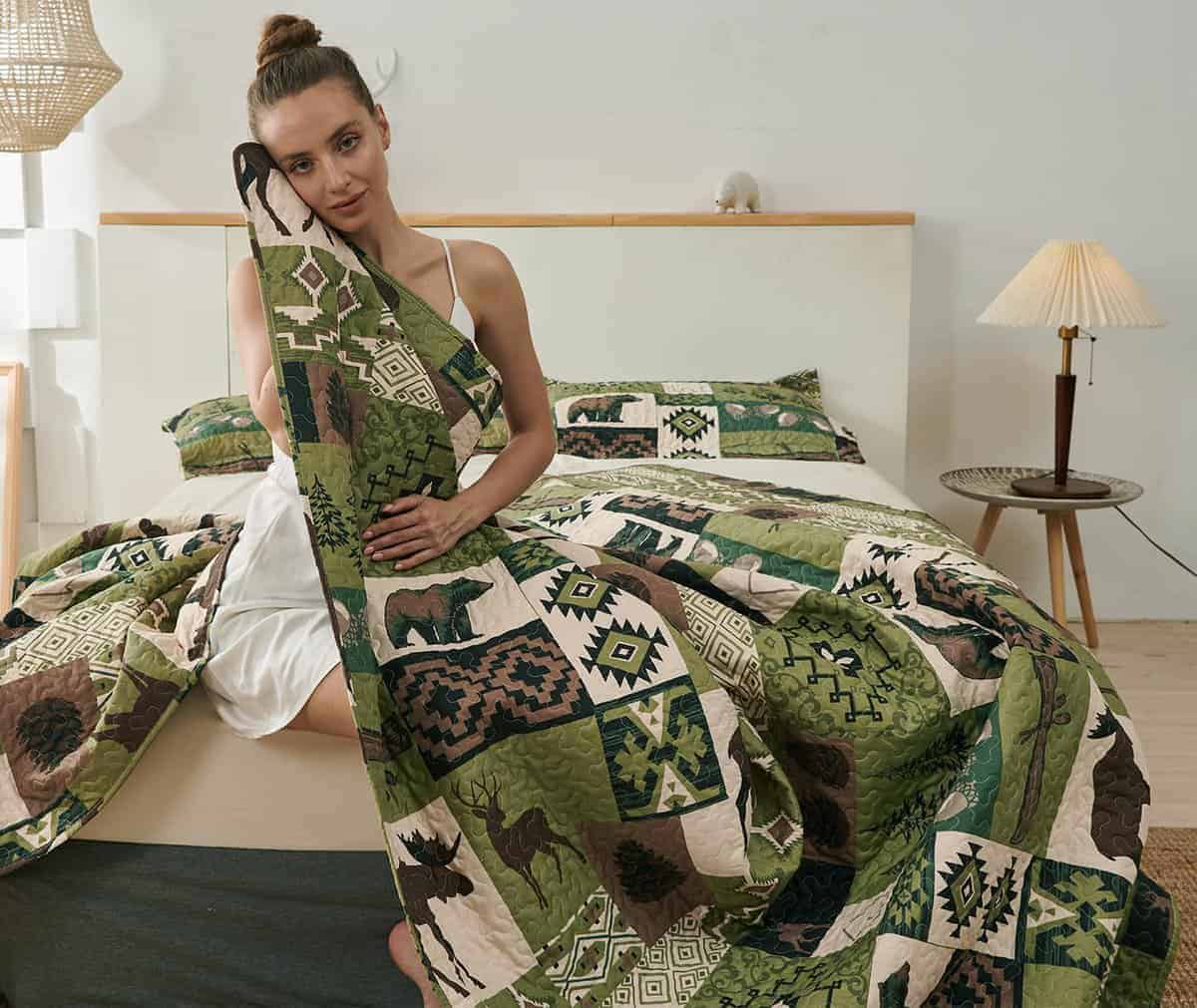 Juego de Edredón Individual Tamaño Twin Rustico para Cama - - Imagen 8