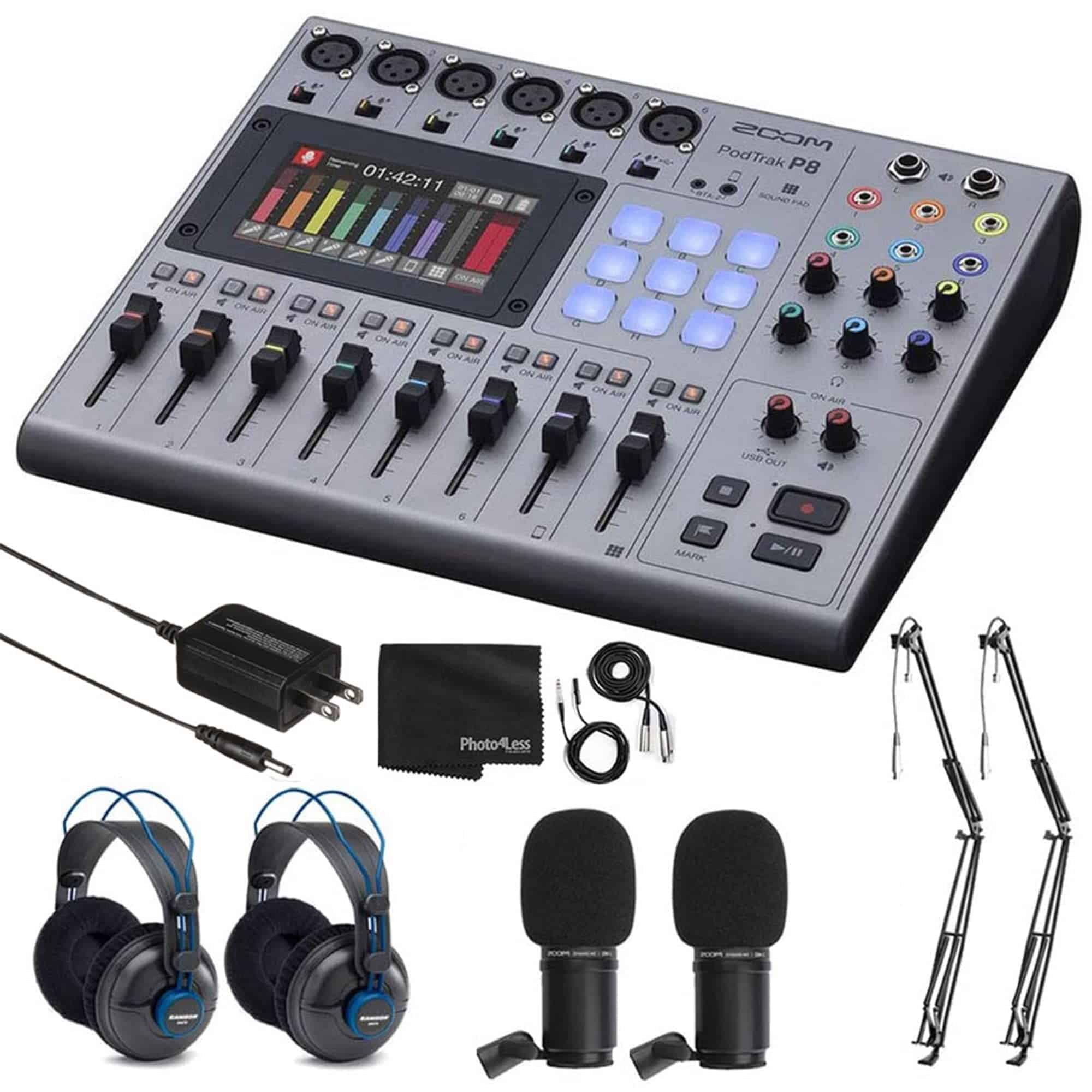 Grabadora de podcast multitrack Zoom PodTrak P8 + 2X
