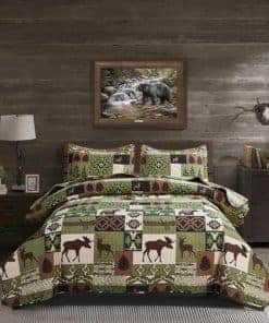 Juego de Edredones Tamaño King Colcha de Estilo Rústico