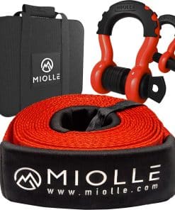 MiolleGear Tow Strap 4”x30’- 45000lbs MBS (Probado en