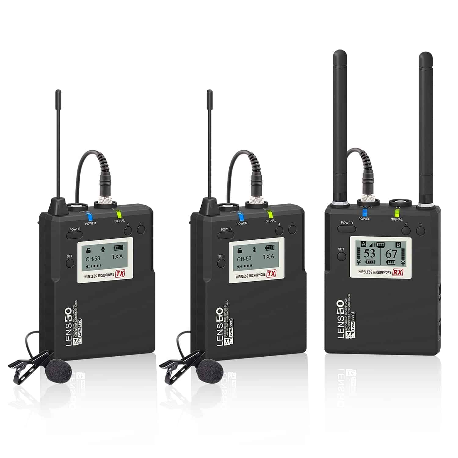 Micrófono de solapa inalámbrico LENSGO, micrófono de solapa