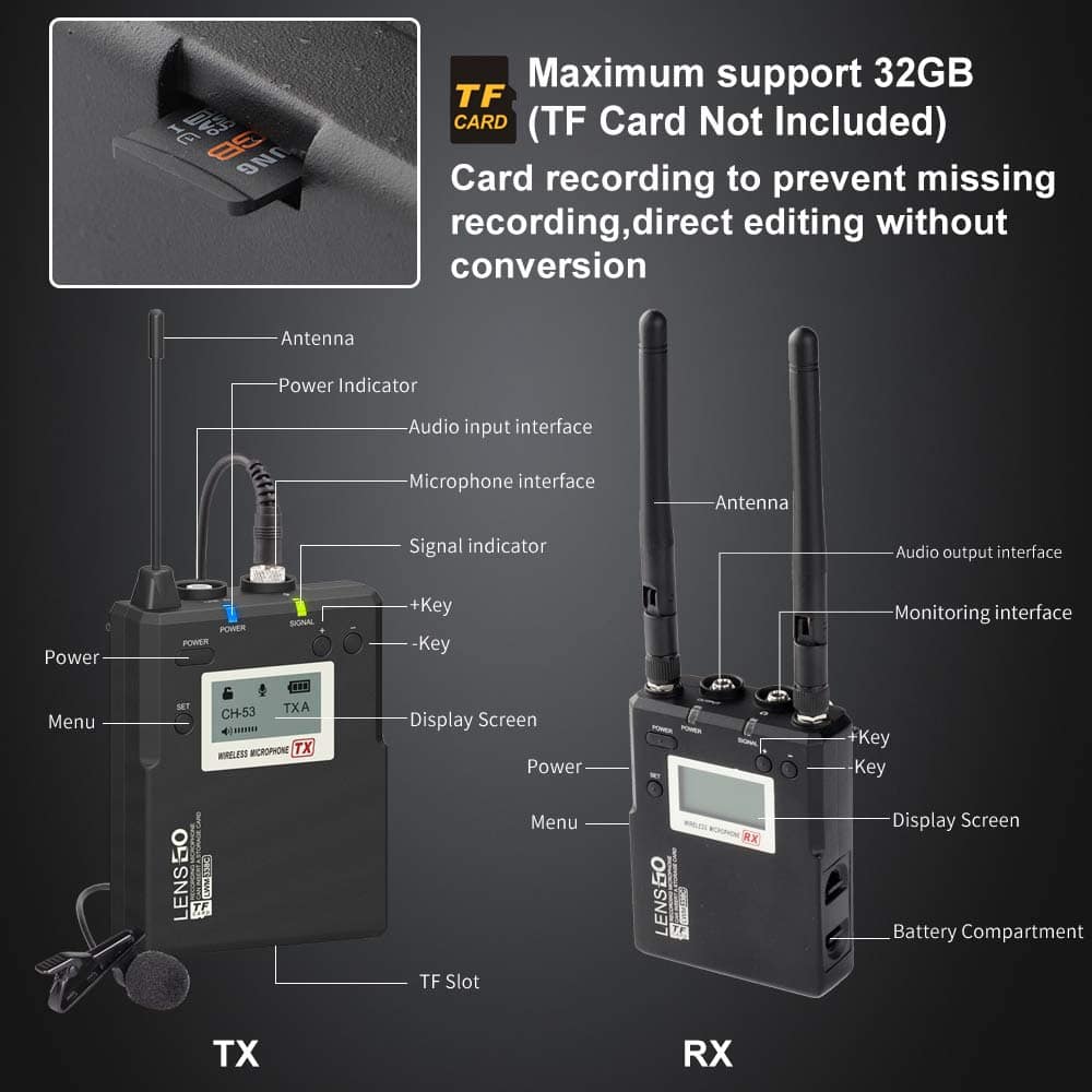 Micrófono de solapa inalámbrico LENSGO, micrófono de solapa - Imagen 4