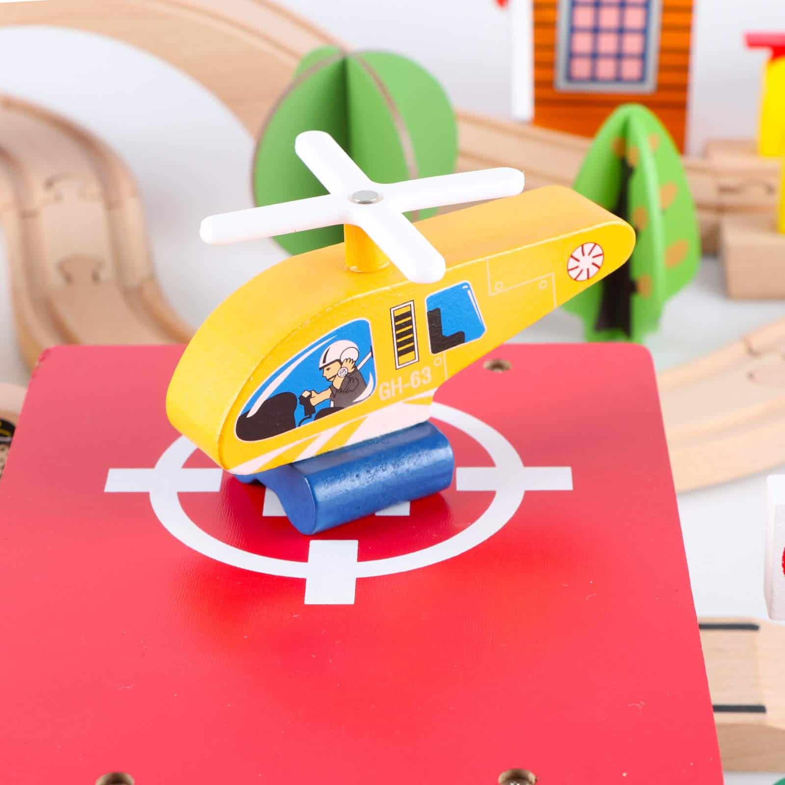 Set de tren de madera Qilay de 69 piezas - Juguetes de tren - Imagen 6