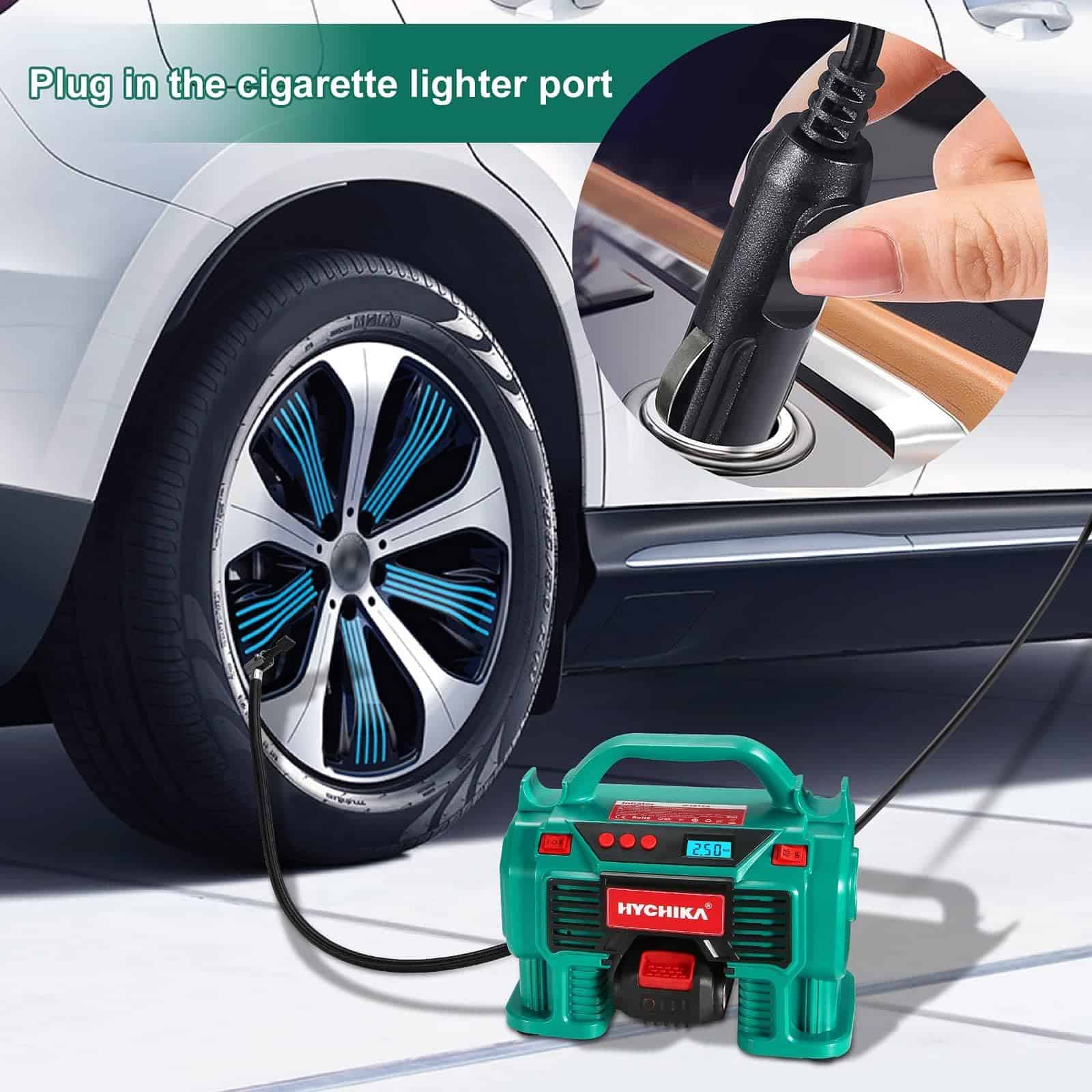 Inflador de neumáticos, bomba de aire portátil HYCHIKA - Imagen 10